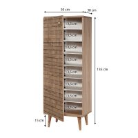 GP052-00013-4 Παπουτσοθήκη - ντουλάπι Soho Megapap χρώμα sonoma 50x38x135εκ.