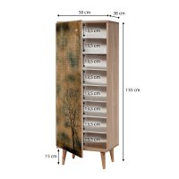 GP052-00014-4 Παπουτσοθήκη - ντουλάπι Soho Megapap χρώμα sonoma 50x38x135εκ.