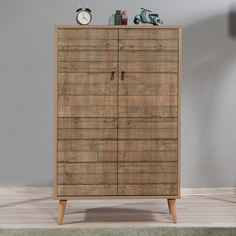 GP052-00043-2 Παπουτσοθήκη - ντουλάπι Soho Megapap χρώμα sonoma 80x36x127εκ.