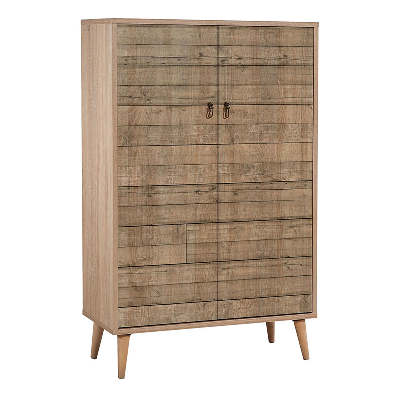 GP052-00043-4 Παπουτσοθήκη - ντουλάπι Soho Megapap χρώμα sonoma 80x36x127εκ.