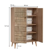 GP052-00043-5 Παπουτσοθήκη - ντουλάπι Soho Megapap χρώμα sonoma 80x36x127εκ.