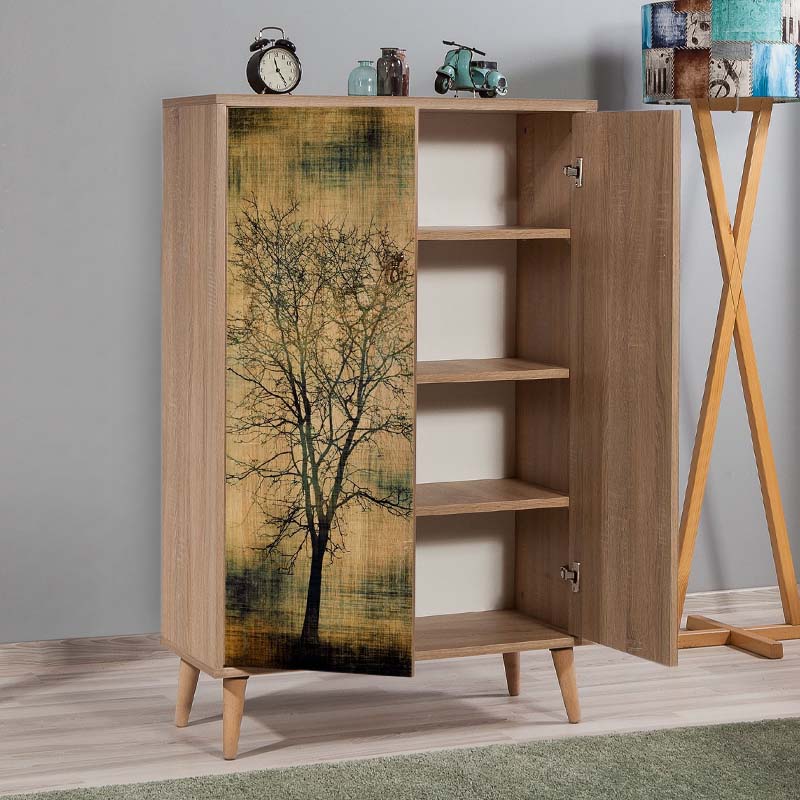 GP052-00044-1 Παπουτσοθήκη - ντουλάπι Soho Megapap χρώμα sonoma 80x36x127εκ.