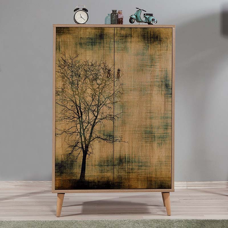 GP052-00044-2 Παπουτσοθήκη - ντουλάπι Soho Megapap χρώμα sonoma 80x36x127εκ.