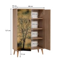 GP052-00044-5 Παπουτσοθήκη - ντουλάπι Soho Megapap χρώμα sonoma 80x36x127εκ.