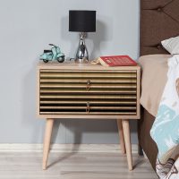 Κομοδίνο Soho Megapap χρώμα sonoma 60x40x61εκ.