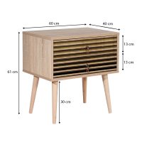 Κομοδίνο Soho Megapap χρώμα sonoma 60x40x61εκ.