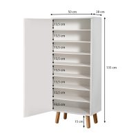 GP052-00062-4 Ντουλάπι κουζίνας/μπάνιου - Παπουτσοθήκη Assiri Megapap χρώμα λευκό 50x38x135εκ.