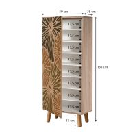 GP052-00072-4 Παπουτσοθήκη - ντουλάπι Soho Megapap χρώμα sonoma 50x38x135εκ.