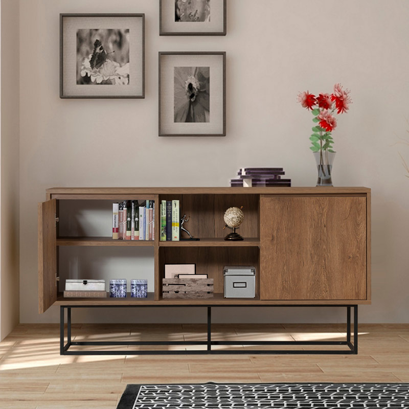 Μπουφές Amedeo Megapap χρώμα καρυδί 140x36x72εκ.