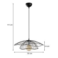 Φωτιστικό οροφής Yildo Megapap E27 μεταλλικό μονόφωτο χρώμα μαύρο Φ50x111εκ.