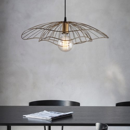 GP052-00542-1 Φωτιστικό οροφής Yildo Megapap E27 μεταλλικό μονόφωτο χρώμα χρυσό vintage Φ50x111εκ.