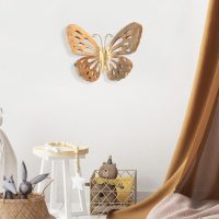 GP052-0098-1 Διακοσμητικό τοίχου Butterfly Megapap μεταλλικό χρώμα χρυσό 29x32εκ.