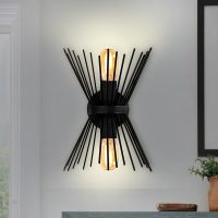 GP052-01081-1 Απλίκα τοίχου Kirpi Megapap E27 μεταλλική χρώμα μαύρο 23x5x33εκ.