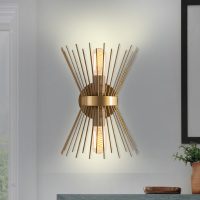 GP052-01082-1 Απλίκα τοίχου Kirpi Megapap E27 μεταλλική χρώμα χρυσό 23x5x33εκ.