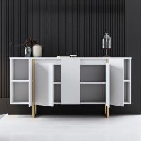 GP052-01183-2 Μπουφές Luxe Megapap χρώμα λευκό - χρυσό 160x35x80εκ.