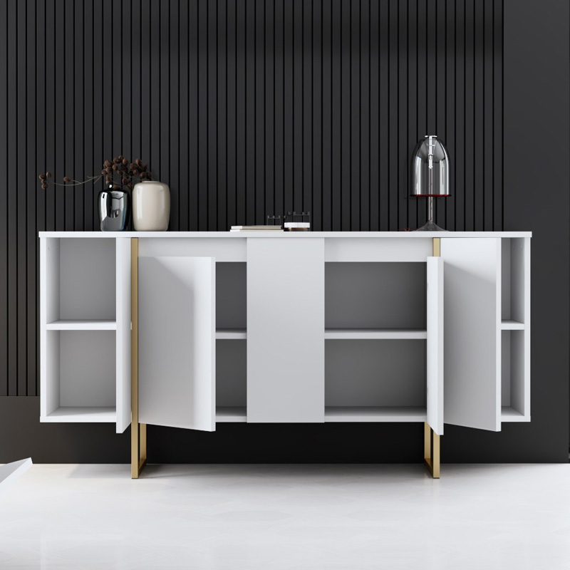 GP052-01183-2 Μπουφές Luxe Megapap χρώμα λευκό - χρυσό 160x35x80εκ.