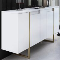 GP052-01183-3 Μπουφές Luxe Megapap χρώμα λευκό - χρυσό 160x35x80εκ.