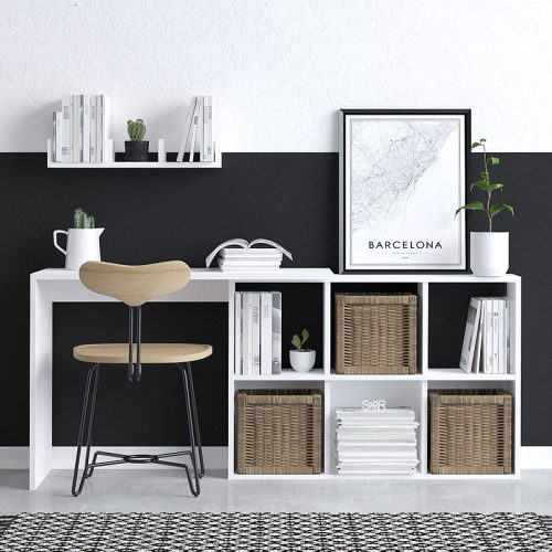 GP052-01212-1 Γραφείο εργασίας Blake Megapap χρώμα λευκό 145x45x74εκ.