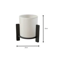 Φωτιστικό επιτραπέζιο Pine Megapap E27 Mdf - ύφασμα Pvc χρώμα μαύρο - κρεμ Ø20x20εκ.