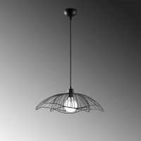 Φωτιστικό οροφής Farac Megapap E27 μεταλλικό μονόφωτο χρώμα μαύρο Ø50x31/111εκ.