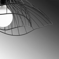 Φωτιστικό οροφής Farac Megapap E27 μεταλλικό μονόφωτο χρώμα μαύρο Ø50x31/111εκ.