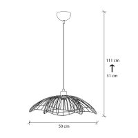 Φωτιστικό οροφής Farac Megapap E27 μεταλλικό μονόφωτο χρώμα μαύρο Ø50x31/111εκ.