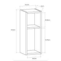 Κομοδίνο επιτοίχιο Sault Megapap χρώμα ανθρακί 23,2x22x59,6εκ.