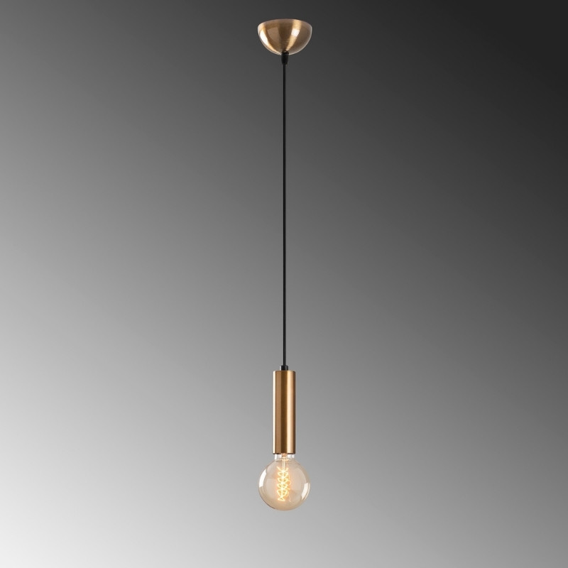 Φωτιστικό οροφής Lizy Megapap E27 μεταλλικό μονόφωτο χρώμα χρυσό vintage Ø4x111εκ.