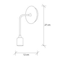 Απλίκα τοίχου Aden Megapap E27 μεταλλική χρώμα μαύρο 6x12x27εκ.