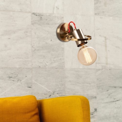 GP052-01761-1 Απλίκα τοίχου Asen Megapap E27 μεταλλική χρώμα χρυσό vintage 12x17x13εκ.