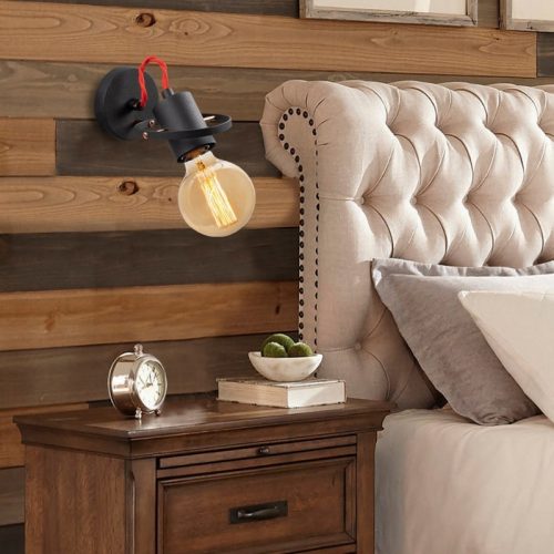 GP052-01762-1 Απλίκα τοίχου Asen Megapap E27 μεταλλική χρώμα μαύρο 12x17x13εκ.