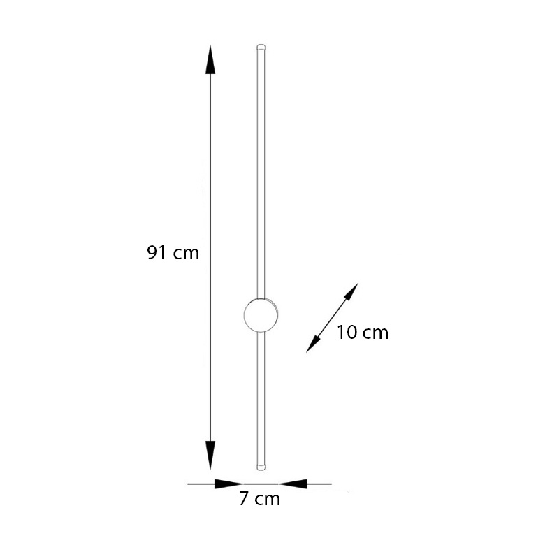 GP052-01861-5 Απλίκα τοίχου Led Trooper Megapap μεταλλική χρώμα γκρι 7x10x91εκ.
