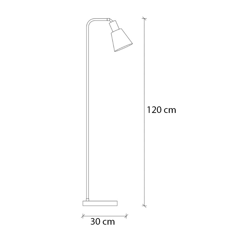 Φωτιστικό δαπέδου Balbin Megapap E27 μεταλλικό χρώμα μαύρο - χρυσό vintage Ø30x120εκ.