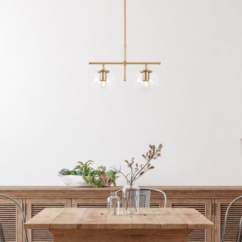 GP052-01901-1 Φωτιστικό οροφής Nilufer Megapap E27 μεταλλικό δίφωτο χρώμα χρυσό 52x15x76εκ.