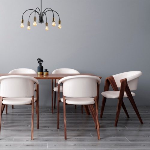 GP052-01941-1 Φωτιστικό οροφής Samba Megapap E27 μεταλλικό εξάφωτο χρώμα μαύρο Ø68x50εκ.