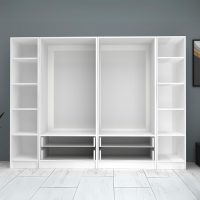 GP100-00761-2 Ντουλάπα ρούχων Ricardo Megapap εξάφυλλη με συρτάρια χρώμα λευκό 240x51,8x181εκ.