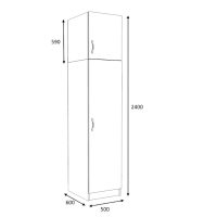 Ντουλάπα ρούχων Victoria Megapap μονόφυλλη με πατάρι χρώμα καρυδί 50x60x240εκ.