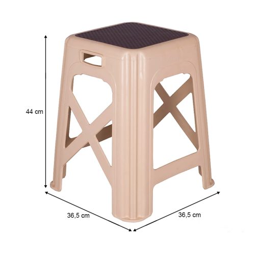 PER20003-1 Σκαμπώ πολυπροπυλενίου στοιβαζόμενο χρώμα μπεζ 36,5x36,5x44εκ.