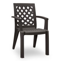 Σετ τραπεζαρία κήπου Callan Megapap 5τμχ πολυπροπυλενίου τραπέζι 140x80 - πολυθρόνα χρώμα καφέ S_GP046-0003,1+GP046-0004,3x4