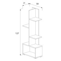 ΒΙΒΛΙΟΘΗΚΗ TRIVIO HM18195.03 ΜΕΛΑΜΙΝΗ ΣΕ ΛΕΥΚΟ-ATLANTIS GREEN 50x25x127Υεκ.