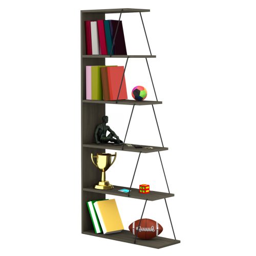 bibliothiki-fb9224113-olive-grey-me-mayr ΒΙΒΛΙΟΘΗΚΗ ΜΙΝΙ TARS HM2241.13 OLIVE GREY ME ΜΑΥΡΕΣ ΒΕΡΓΕΣ 65x22-24x146Υεκ.