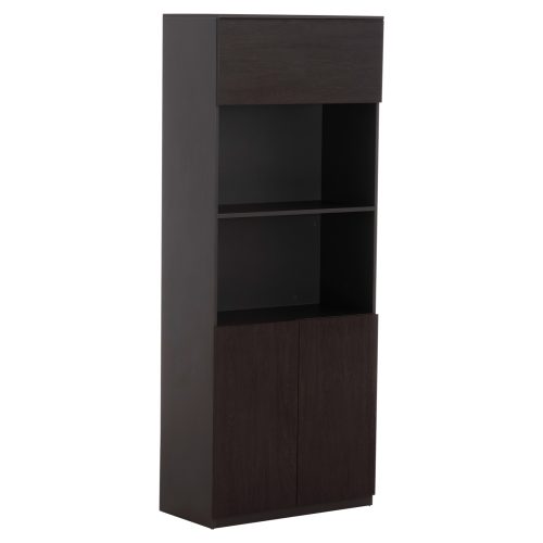ΒΙΒΛΙΟΘΗΚΗ ΓΡΑΦΕΙΟΥ ΕΠΑΓΓΕΛΜΑΤΙΚΗ ROSEWOOD HM2089 ΜΕΛΑΜΙΝΗ ΓΚΡΙ-WENGE 80Χ40Χ200Υεκ.