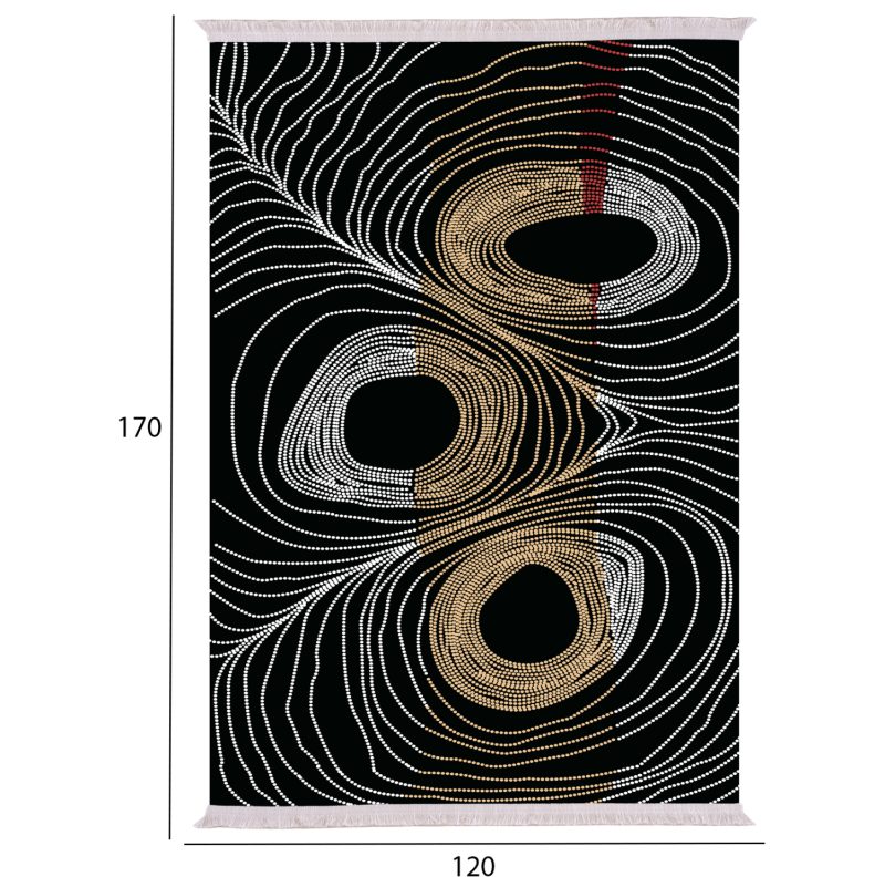 chali-salonioy-me-krosia-mayro-chryso-gk-1 ΧΑΛΙ ΣΑΛΟΝΙΟΥ ME ΚΡΟΣΙΑ JOSIANE ΜΑΥΡΟ-ΧΡΥΣΟ-ΓΚΡΙ HM7677.27 120X170 εκ.
