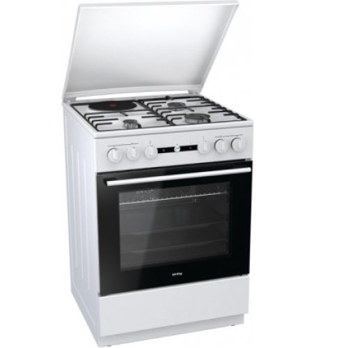 Korting KK64W 728462 Λευκή Κουζίνα Μικτή Γκαζιού Ελεύθερη 61Lt 60x60x85cm με 9 προγράμματα λειτουργίας