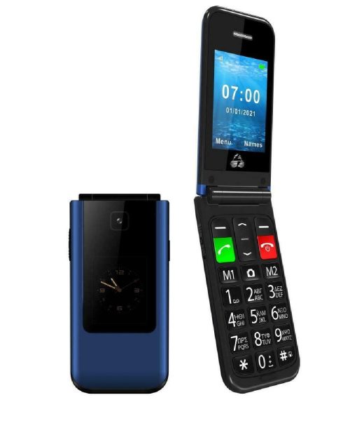 POWERTECH Κινητό Τηλέφωνο Sentry Dual II, 2 οθόνες, SOS Call, μπλε PTM-26