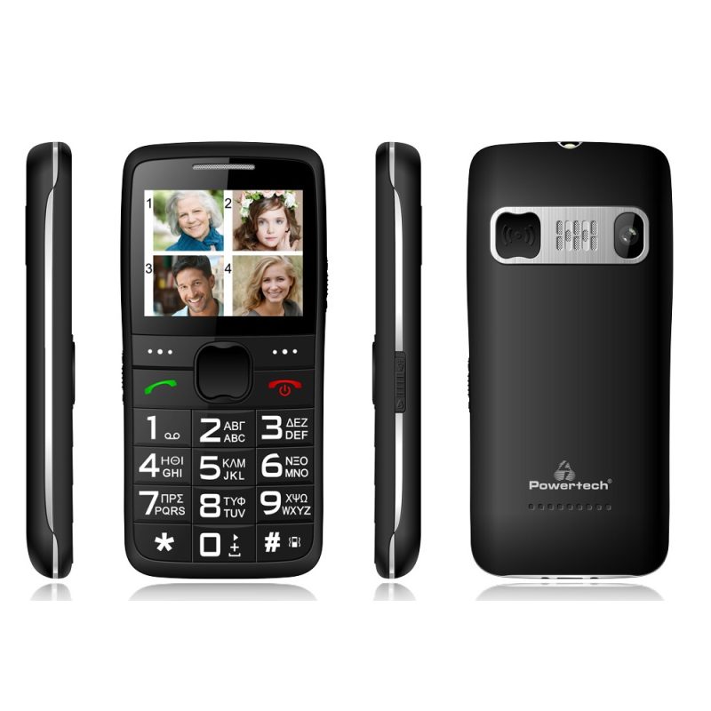 electromania_product_num-364 POWERTECH Κινητό Τηλέφωνο Sentry Eco PTM-18, SOS Call, με φακό, μαύρο PTM-18