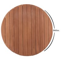 ΕΠΙΦΑΝΕΙΑ ΤΡΑΠΕΖΙΟΥ ΣΤΡΟΓΓΥΛΗ HM18132 ΞΥΛΟ TEAK--ΦΥΣΙΚΟ Φ60x4(πάχος)εκ.