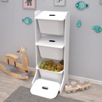 ΕΠΙΠΛΟ ΑΠΟΘΗΚΕΥΣΗΣ FRED HM18208.01 ΛΕΥΚΗ ΜΕΛΑΜΙΝΗ 44x35x107Υεκ.