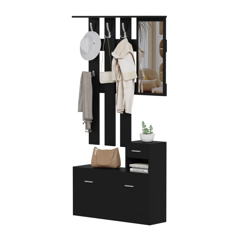 epiplo-eisodoy-me-kathrefti-fb9247302-me ΕΠΙΠΛΟ ΕΙΣΟΔΟΥ ΜΕ ΚΑΘΡΕΦΤΗ GORN HM2473.02 ΜΕΛΑΜΙΝΗ ΣΕ WENGE 90x24x190Υεκ