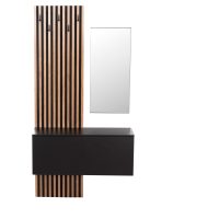 ΕΠΙΠΛΟ ΕΙΣΟΔΟΥ ΜΕ ΚΑΘΡΕΠΤΗ MYLES HM18080.02 ΜΕΛΑΜΙΝΗ ΣΟΝΑΜΑ-ΓΚΡΙ 100x37x200Υεκ